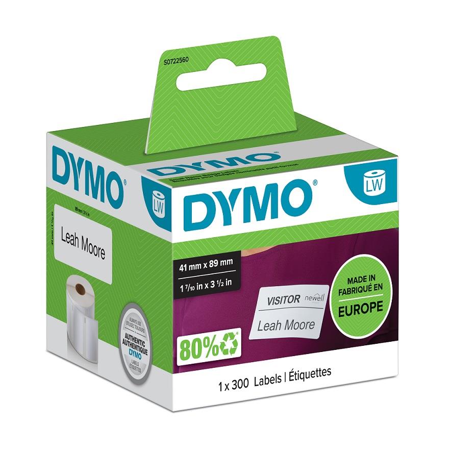 DYMO štítky na jmenovky, bílý papír, 89x41mm, S0722560